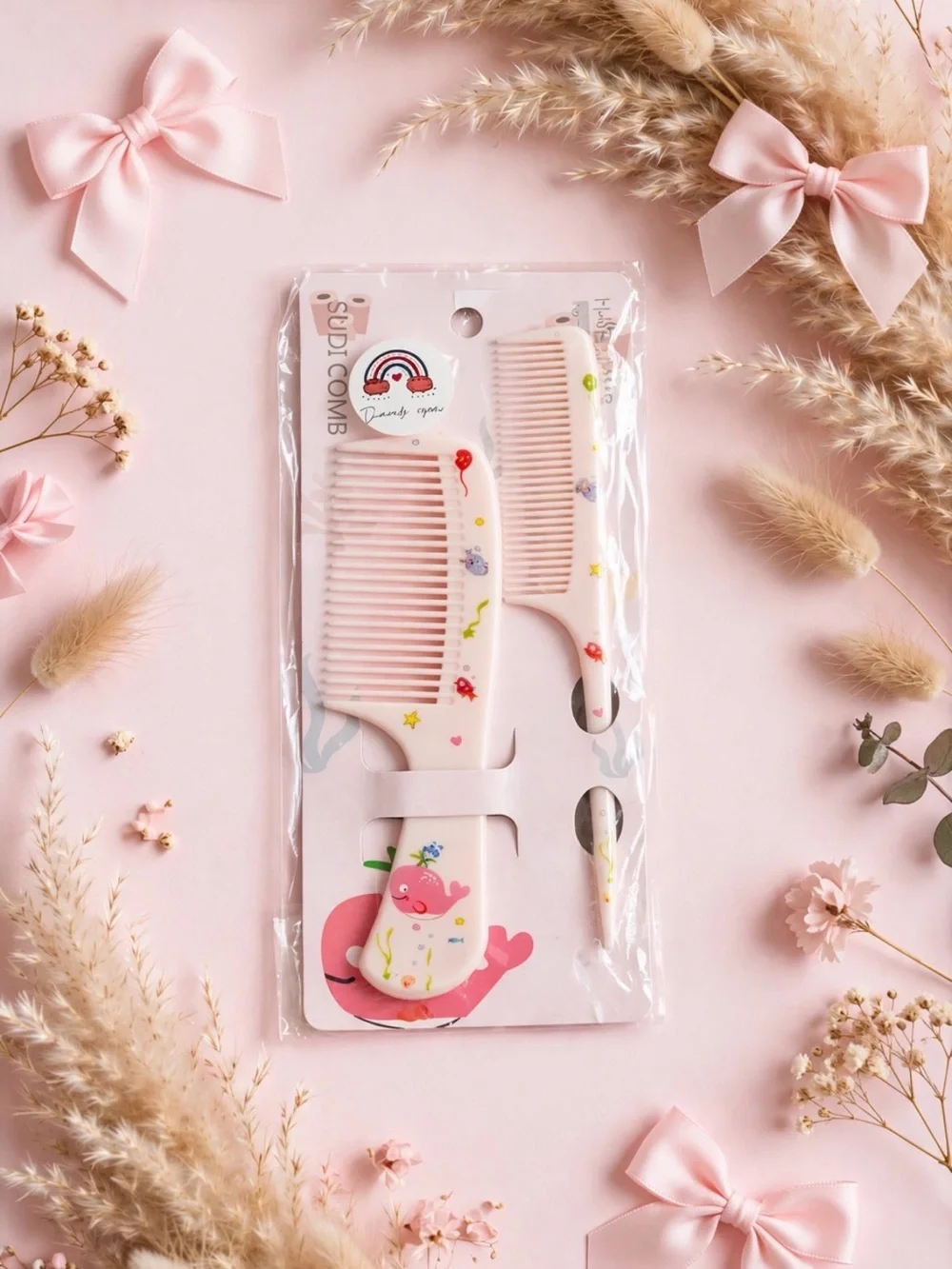 Pink Floral Travel Hair Brush - Kids Bath & Hair